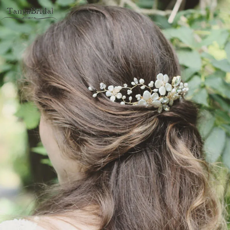 Белые аксессуары для волос с жемчугом заколки для волос femme mariage головные уборы DH003