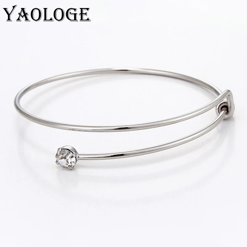 YAOLOGE Новая мода Регулируемый браслет классический одно кольцо инкрустированные