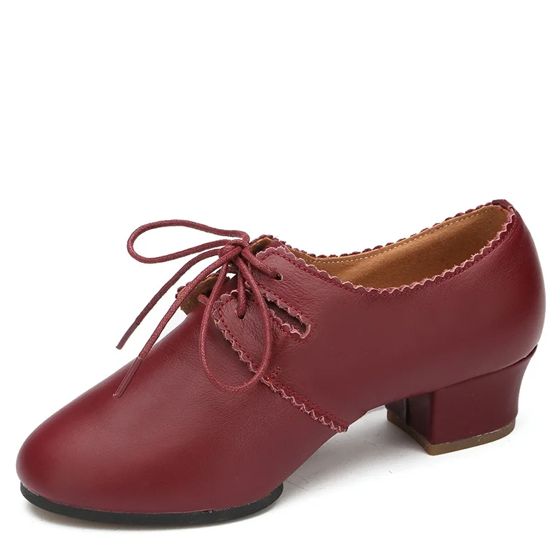 Туфли женские кожаные для латиноамериканских танцев кроссовки с мягкой подошвой