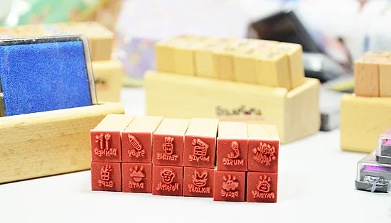 12 шт./компл. DIY милые Мультяшные модные деревянные штампы со стемпингой для