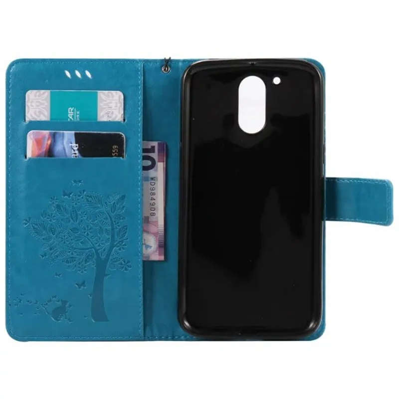 Роскошный милый мультяшный кошелек с надписью Love Cat and Tree флип-чехол для Motorola Moto G2 G
