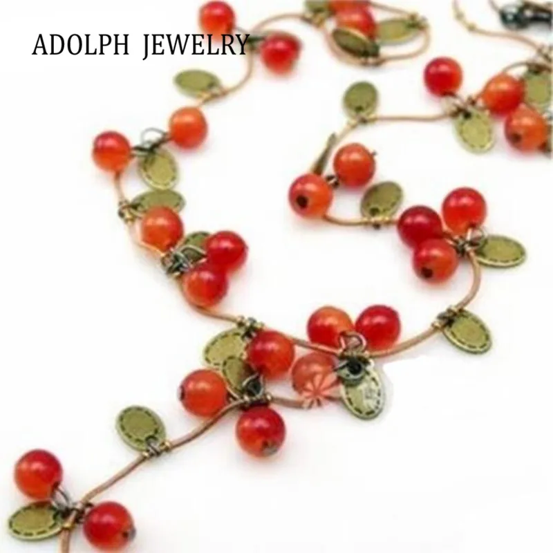 ADOLPH – collier de vigne rouge et cerise pour femmes  bijoux à la mode coréenne  cadeaux  nouvelle