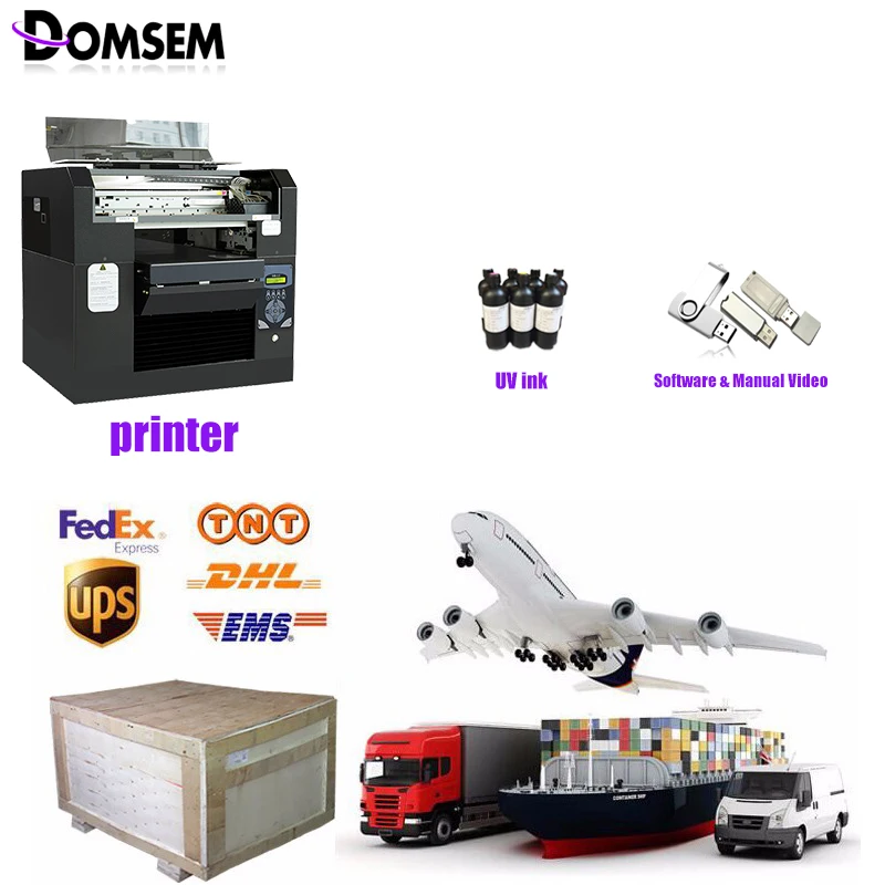 Профессиональный DTG принтер DOMSEM 8 цветов для футболок одежды тканей CMYK + WWWW размер
