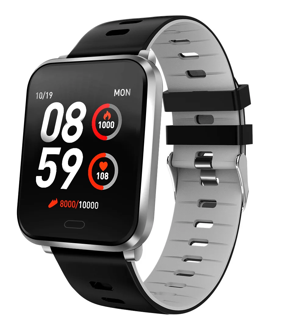K10 Смарт-часы IP68 Водонепроницаемый Smartwatch Для мужчин монитор сердечного ритма крови Давление Фитнес трекер Смарт-браслет Для мужчин смарт-браслет - Цвет: grey