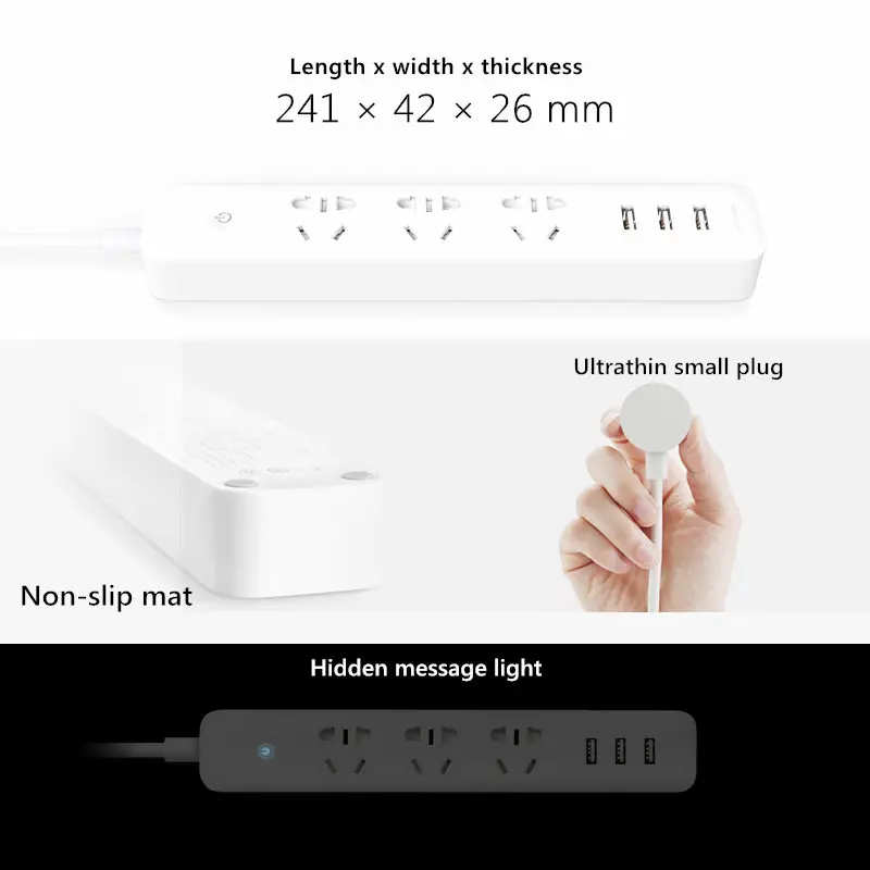 Умная Wi Fi Лента Xiaomi Qingmi оригинальный удлинитель с 3 портами USB быстрая зарядка 5