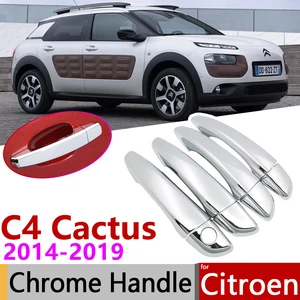 Для Citroen C4 Cactus 2014  2019 Роскошная хромированная наружная дверная ручка, аксессуары для автомобиля, Набор наклеек, отделка, 2015, 2016, 2017, 2018