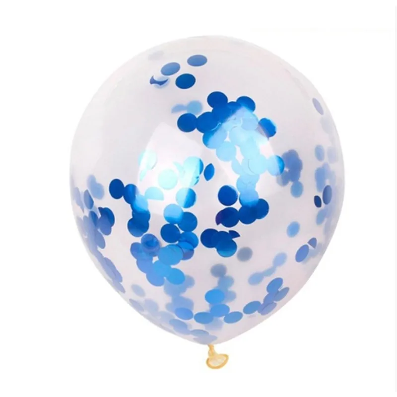 Confetti blue 12 шт./лот печатных 30 40 50 60 70 золотистый и черный шары из латекса из метала золотого цвета Декор ко дню рождения вечерние тонкие браке Anniversa воздушные шары - Цвет: Confetti blue