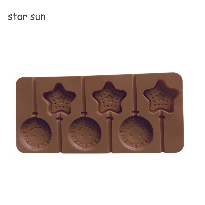 star sun Силиконовые Круглые леденцы пудинг желе для конфет выпечки Плесень сковорода 1 шт. ледяное печенье бисквит плесень торт шоколадные формы для выпечки и мыла - Цвет: star sun