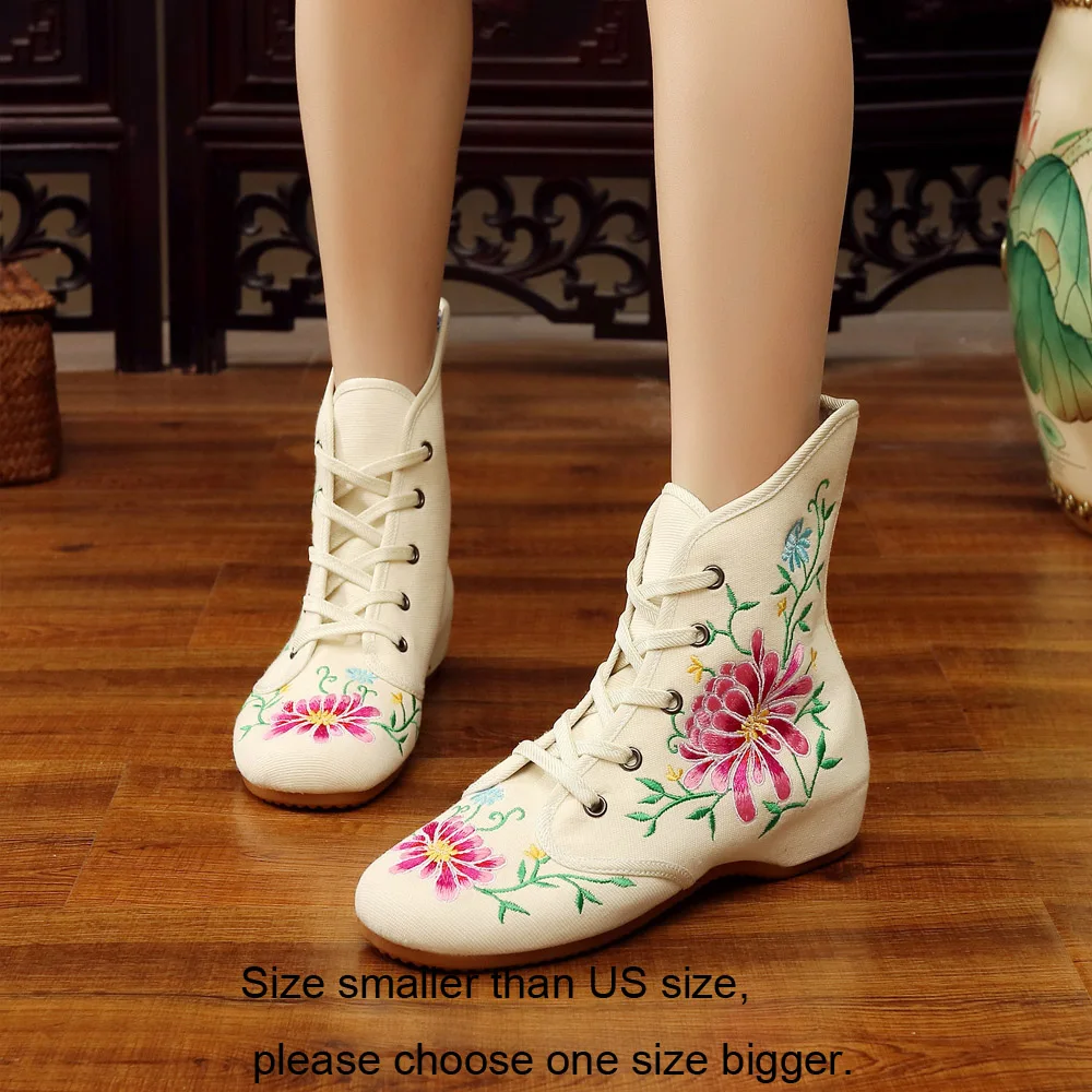 Женская Тканевая обувь на плоской подошве с вышивкой в этническом стиле
