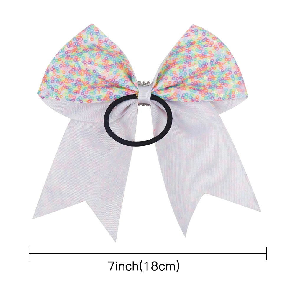 Аксессуары для волос CN Cheer Bows девочек радужная Женская лента эластичная повязка