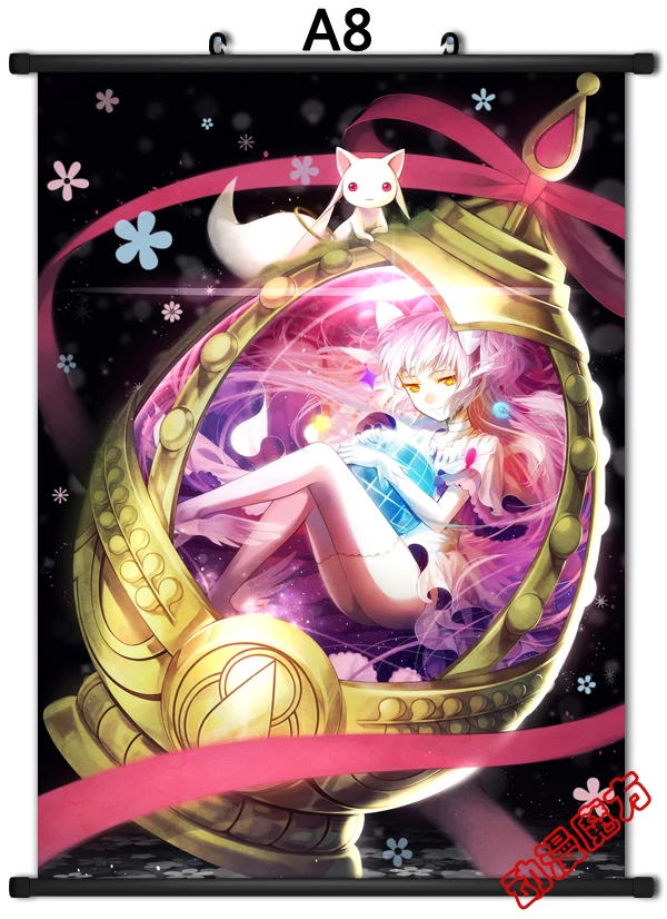 Аниме Puella Magi Madoka Magica Kaname и инкубатор QB & Akemi Homura домашний декор настенные прокрутки