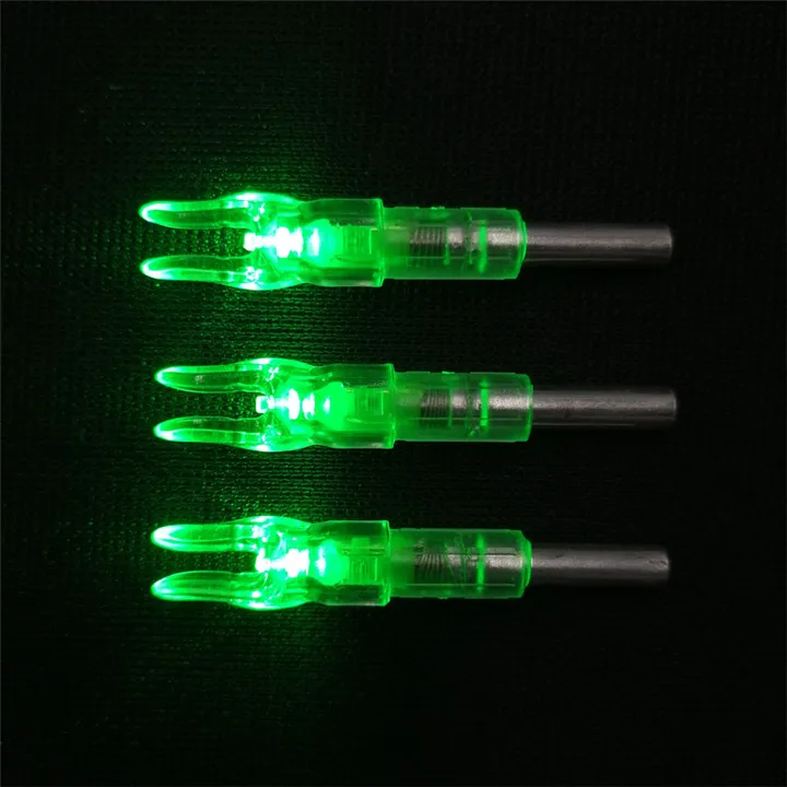 3pcs green 3/6 шт стрельба из лука автоматически освещенные Nocks лук струна активированный светодиодный 6,2 мм Стрелка НОК хвост для стрелы валы охоты - Цвет: 3pcs green