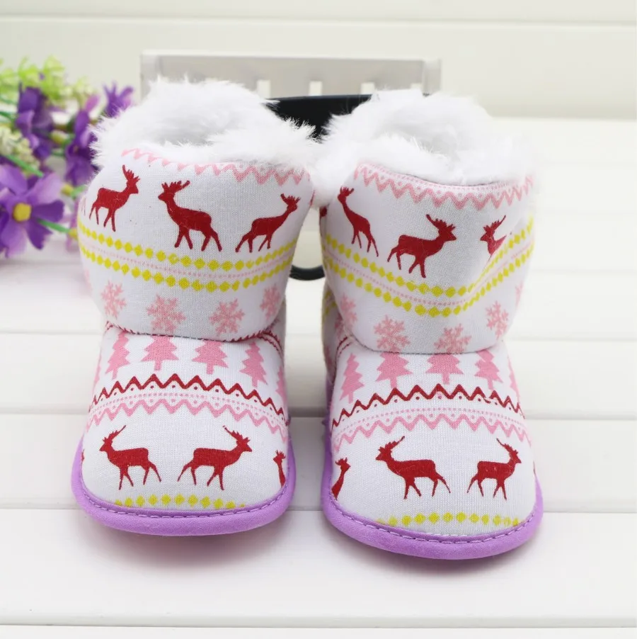 

Newborn Baby Boots Elk Christmas Warm Winter Toddler Shoes Infants Booties Happy New Year Gifts 0-18 Months