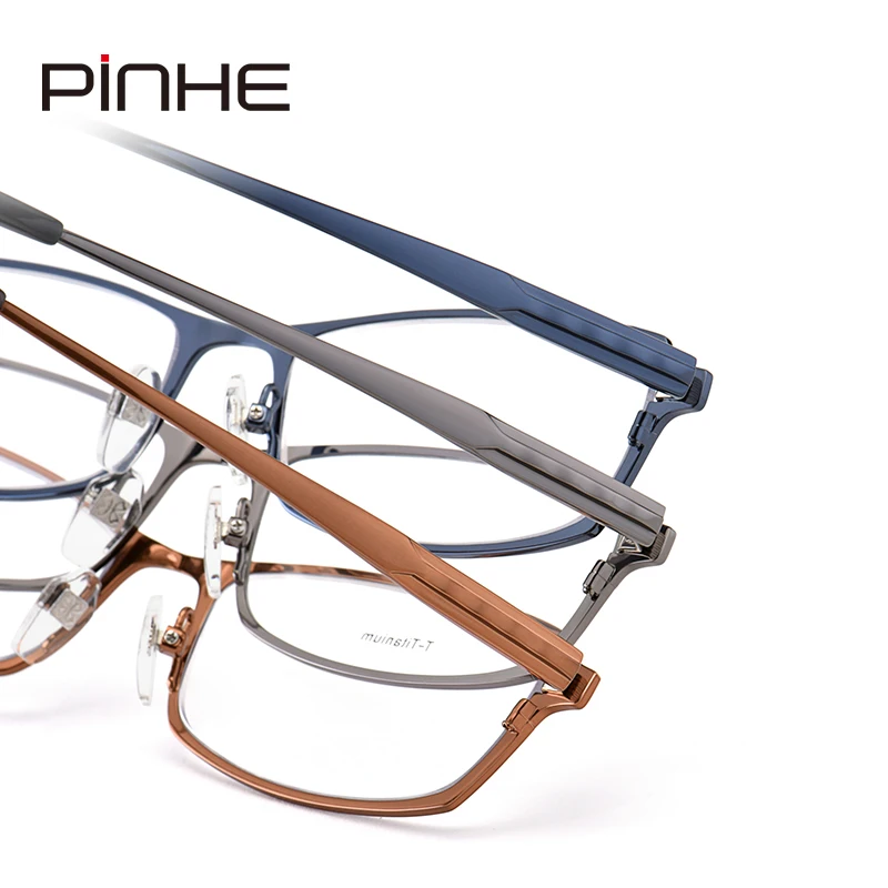 Pinhe модные Для мужчин Очки очки высокое качество 100% чистый Титан оправы для