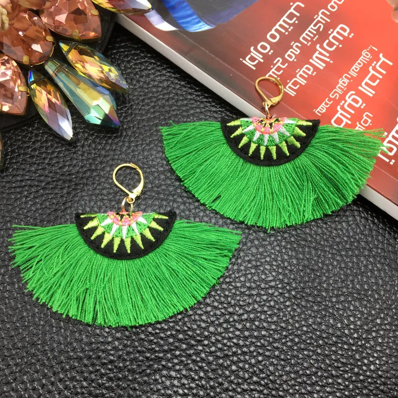 Женские богемные серьги с бахромой MANILAI длинные висячие ручной работы из хлопка