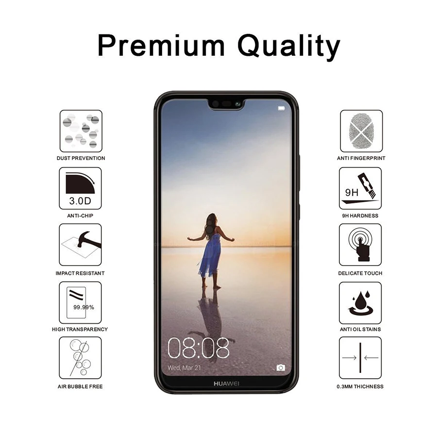 Высококачественная Защитная пленка для экрана Huawei P20 Pro высокой прозрачности 2.5D