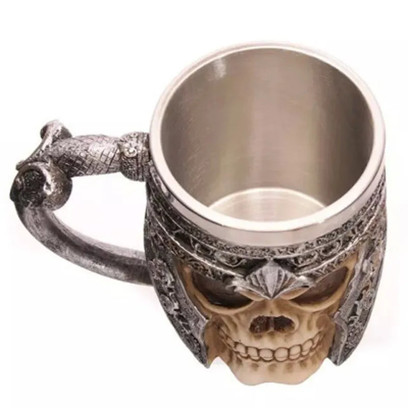 Кофейные кружки HELLOYOUNG14oz с двойными стенками 3D в виде черепа кофейная кружка