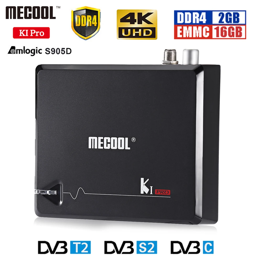 KI про DVB S2 Android 7 1 ТВ коробка DVB-T2/DVB-S2/DVB-C Amlogic S905D Quad Core 2 Гб + 16 смарт-ТВ Dual 5G WI-FI H.265 4 K