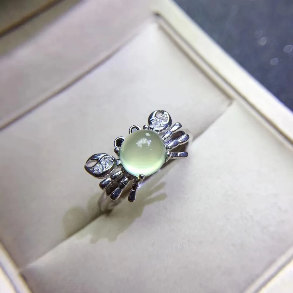 Элегантный Прекрасный Специальный Краб Натуральный Зеленый Пренит драгоценный