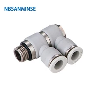 nbsanminse 10pcslot pht 2 12 universal 360 swivel air hose connector pneumatic double banjo fittings rotate fitting