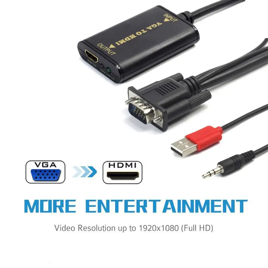 Качественный портативный VGA HDMI выход 1080P HD аудио TV AV PC видео кабель