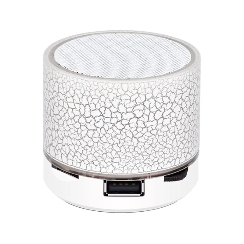 White Портативный Bluetooth динамик мини беспроводной громкий динамик трещина светодиодный TF USB Сабвуфер bluetooth динамик s mp3 стерео аудио музыкальный плеер - Цвет: White
