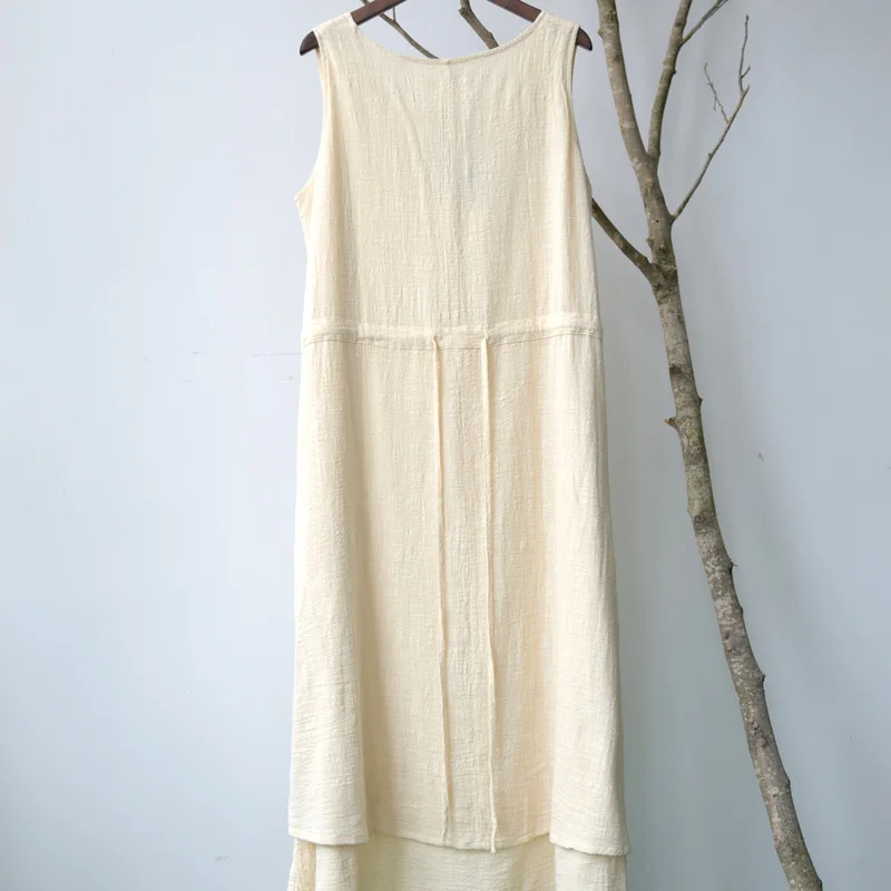 Женское длинное платье на бретельках SCUWLINEN винтажное черное без рукавов с