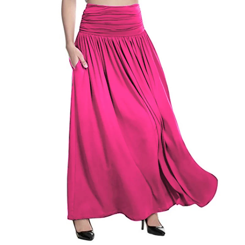 Женская летняя пляжная длинная юбка в стиле бохо плиссированная ретро с высокой