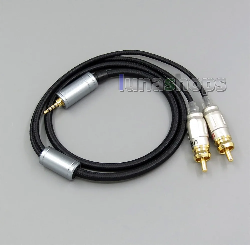 Тканевый вплетенный аудиокабель LN006073 60 см OD 5 мм 2 TRRS к RCA для Astell & Kern AK240 AK380