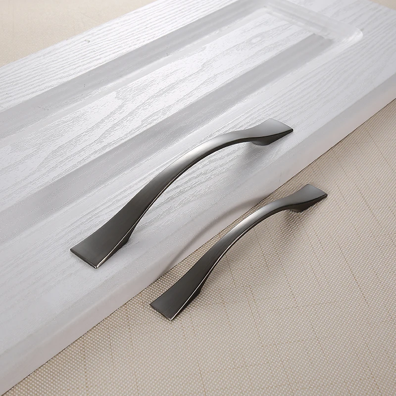Современные матовые ручки для шкафа AOBT черный серый цвет кухонный шкаф дверной