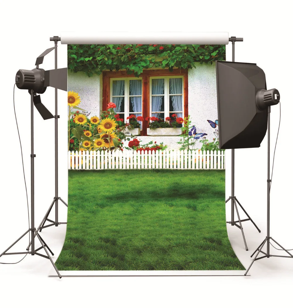 

Green Grassland Outdoor Computer Printed Photo Background Vinyl Cloth Photography Background for Photo for Wedding Children