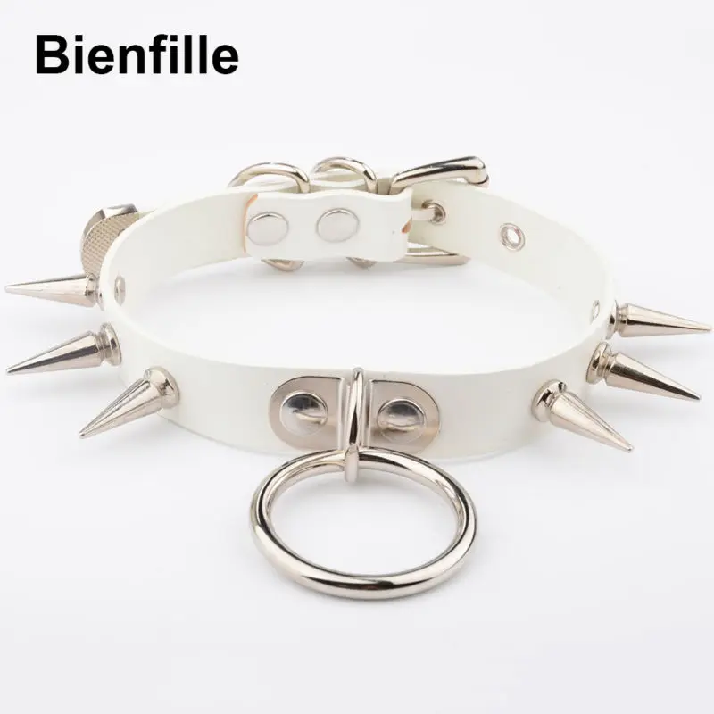 Ожерелье чокер из натуральной кожи в готическом стиле|choker silver|spiked collarleather choker |