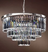 40cm 4layer k9 crystal pendant circular electroplate polishing luxury chandeliers nordic simplicity crystal bar light 110 240v
