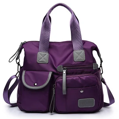 Purple Многофункциональная сумка на плечо для мам, сумка для подгузников для мам, Большая вместительная сумка для подгузников для детских колясок - Цвет: Purple