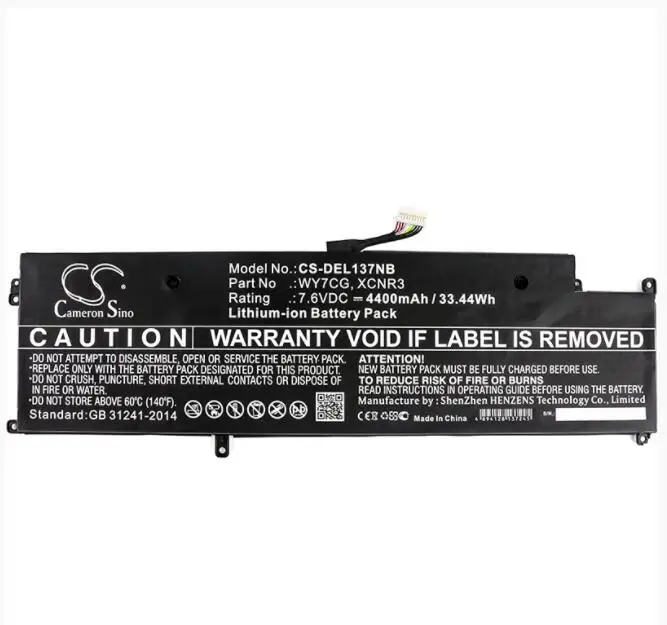 

Аккумулятор Cameron Sino 4400mAh для ноутбука DELL Latitude 13 7370 WY7CG XCNR3, ноутбука