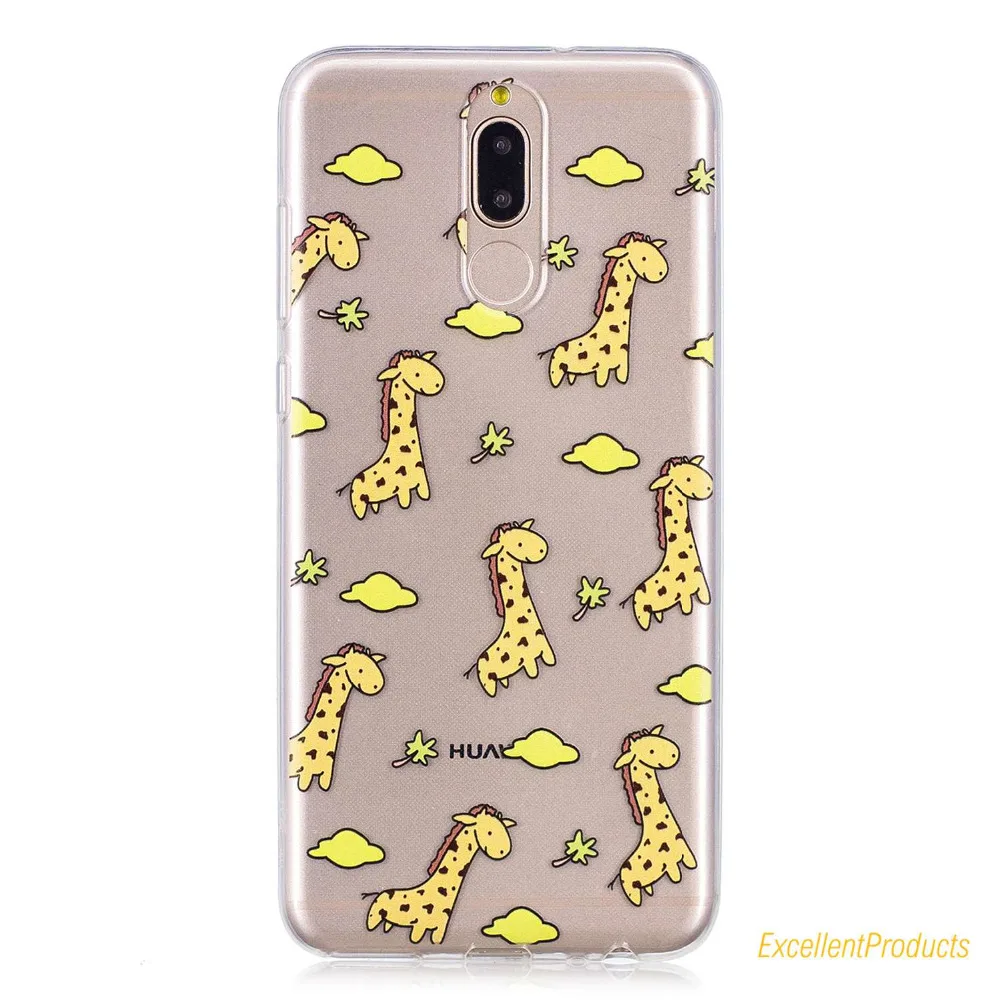 Для Coque huawei mate 10 Lite Мягкий силиконовый чехол из ТПУ Фламинго листья цветы кошка
