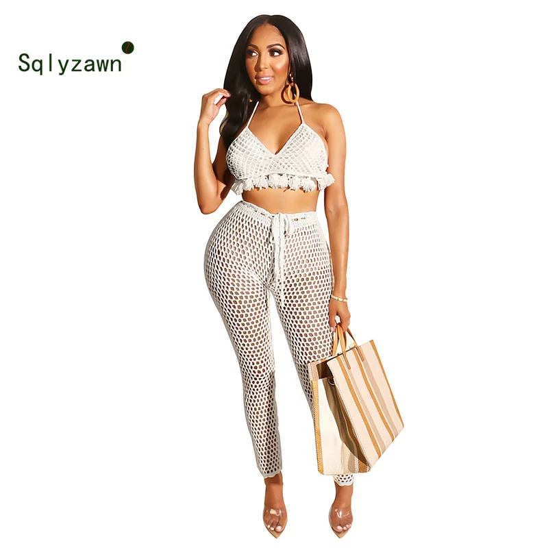 2020 Пляжная накидка в сеточку с кисточками комплекты женский бюстгальтер