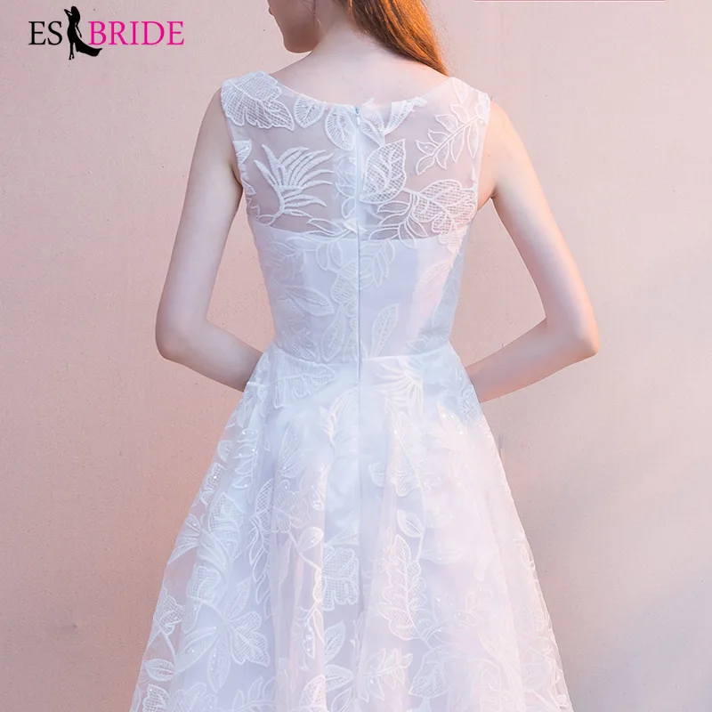White Simple Evening Gowns Evening Dress Party Elegant Evening Dresses Short Front and Long Rear Short Formal Dress ES2579