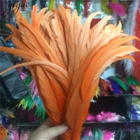 50pcs 35 40cm 14 16inch orange rooster coque tail feathers cheap feather for crafts christma diy pheasant plumes decoration