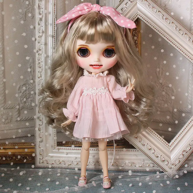 doll lothes shoes Ледяной обнаженный Blyth кукла для серии No. BL8800 серебряные волосы резные Губы Улыбка матовое лицо суставное тело 1/6 bjd - Цвет: doll lothes shoes