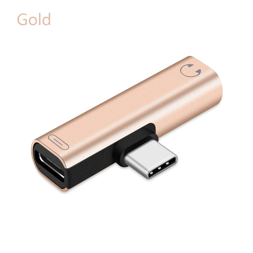 gold Модный usb type C до 3,5 мм адаптер для наушников AUX кабель Аксессуары для мобильных телефонов для samsung S10 S9 huawei Mate20 - Цвет: gold