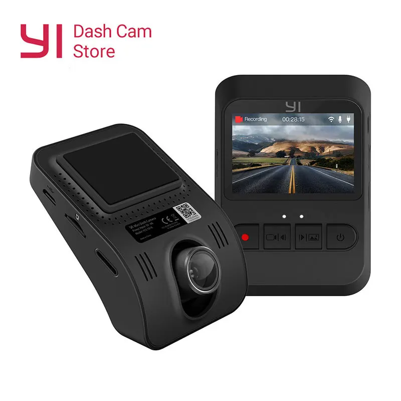 YI Mini Dash Camera международная версия черный DVR Car Cam140 ультра широкоугольный объектив