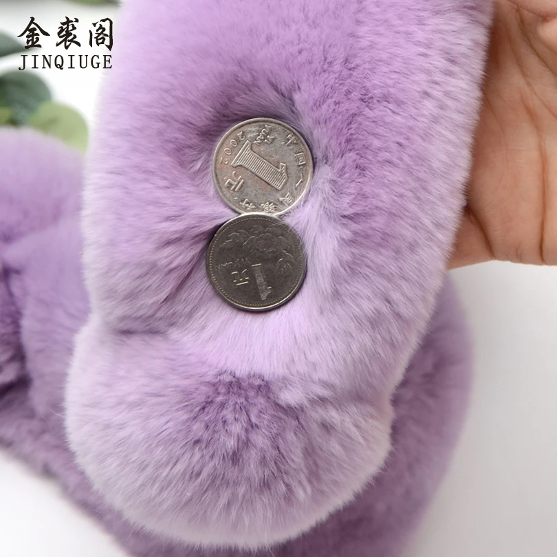 JINQIUGE зимний теплый шарф для женщин из натурального кроличьего меха шарфы женские