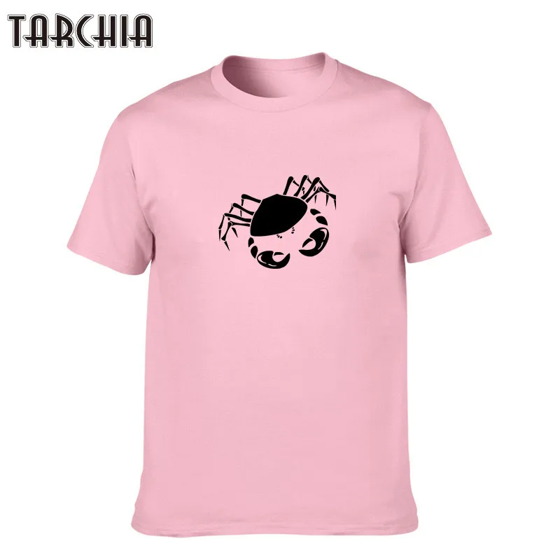 Футболка TARCHIA мужская с принтом крабов повседневная тенниска из хлопка майка