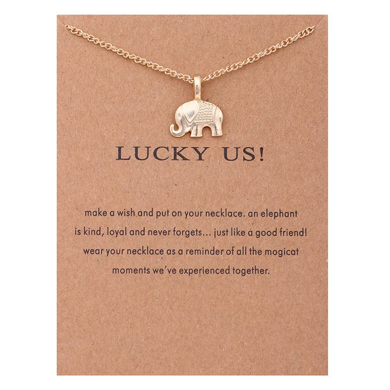 Винтажное животное Золотая карта Lucky US слон бар Сова Череп Ожерелье Подвески для