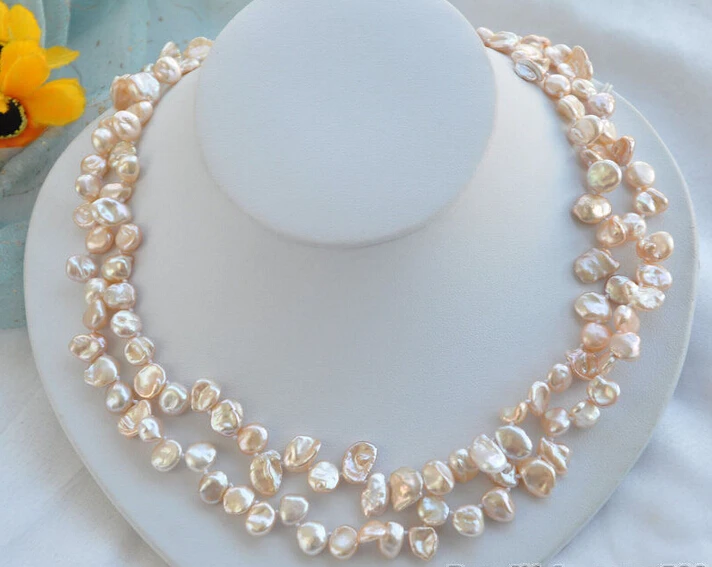 &gt&gt&gt&gt Z5752 2 пряди 10 мм розовый КЕШИ REBORN ОЖЕРЕЛЬЕ ПЕРЛЫ 17 дюймов|necklace rose|necklace