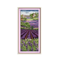 joy sunday purple beautiful lavender garden diy cross stitch kit 11ct 14ct printed embroidered pattern home decor