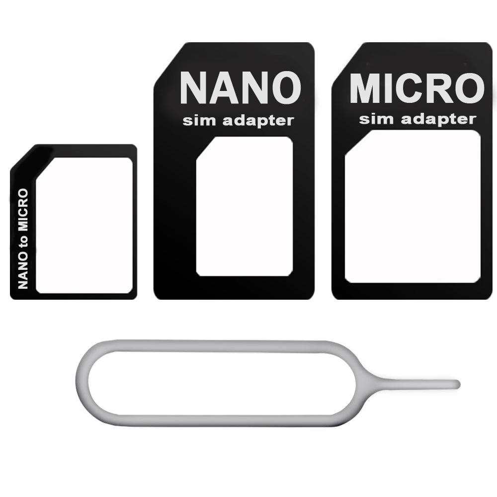 

100pcs Convert Nano SIM Card to Micro Standard Adapter For iPhone7 5s 5 6 6s Plus SE 5C xiaomi 5 4 redmi 3s 4 3 huawei honor 7 8
