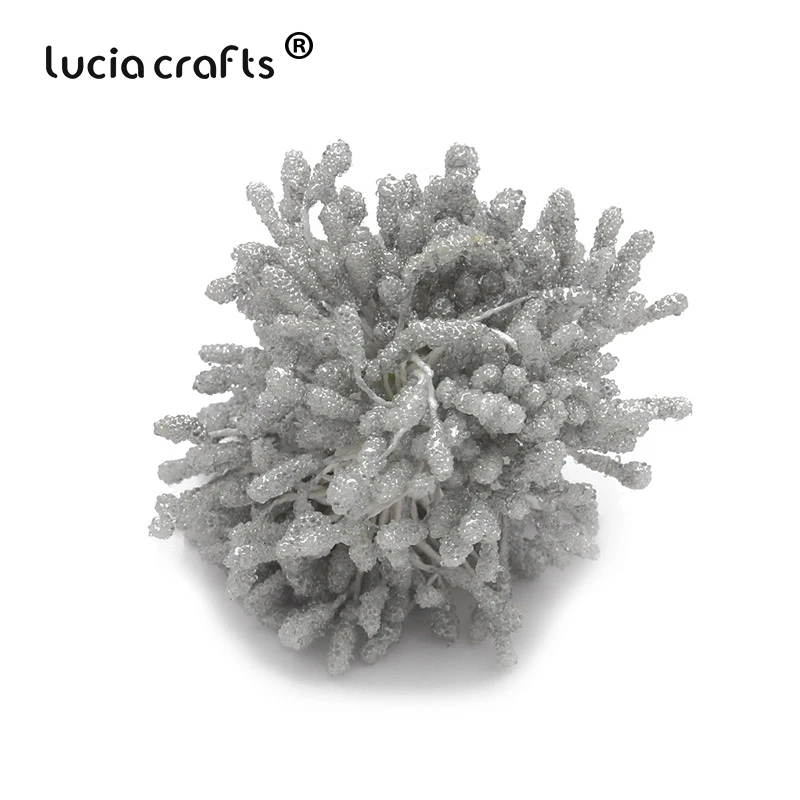 Lucia crafts, 144 шт, 3 мм, Двойные наконечники, стеклянные цветы, тычинки для свадебного украшения, сделай сам, скрапбукинг, венок, поддельные, pist C1204