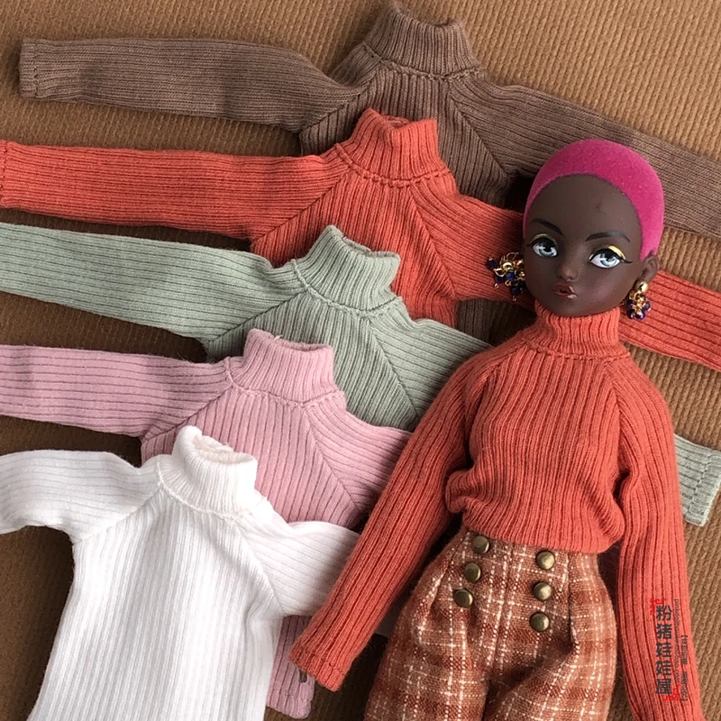 Новинка белый женский свитер с длинным рукавом и высоким воротом для blyth azone ob24